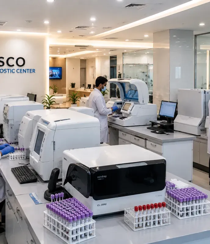 Inside the KISCO laboratory with automated analysers